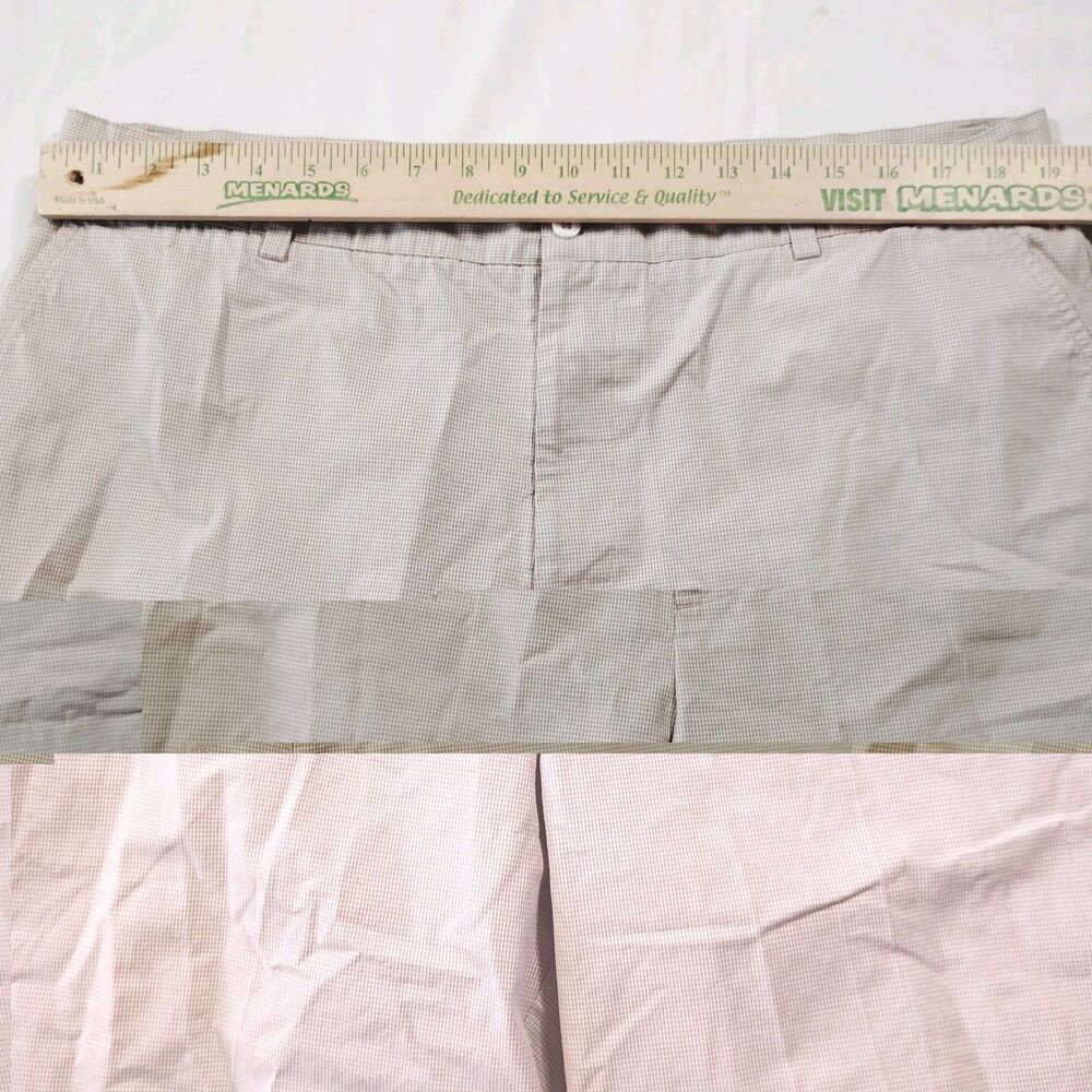 Dunning Tan Check Gingham Chino Shorts Mens 40 Flat Front Preppy Golf Resortwea - Picture 6 of 7